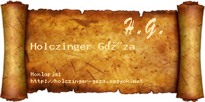 Holczinger Géza névjegykártya
